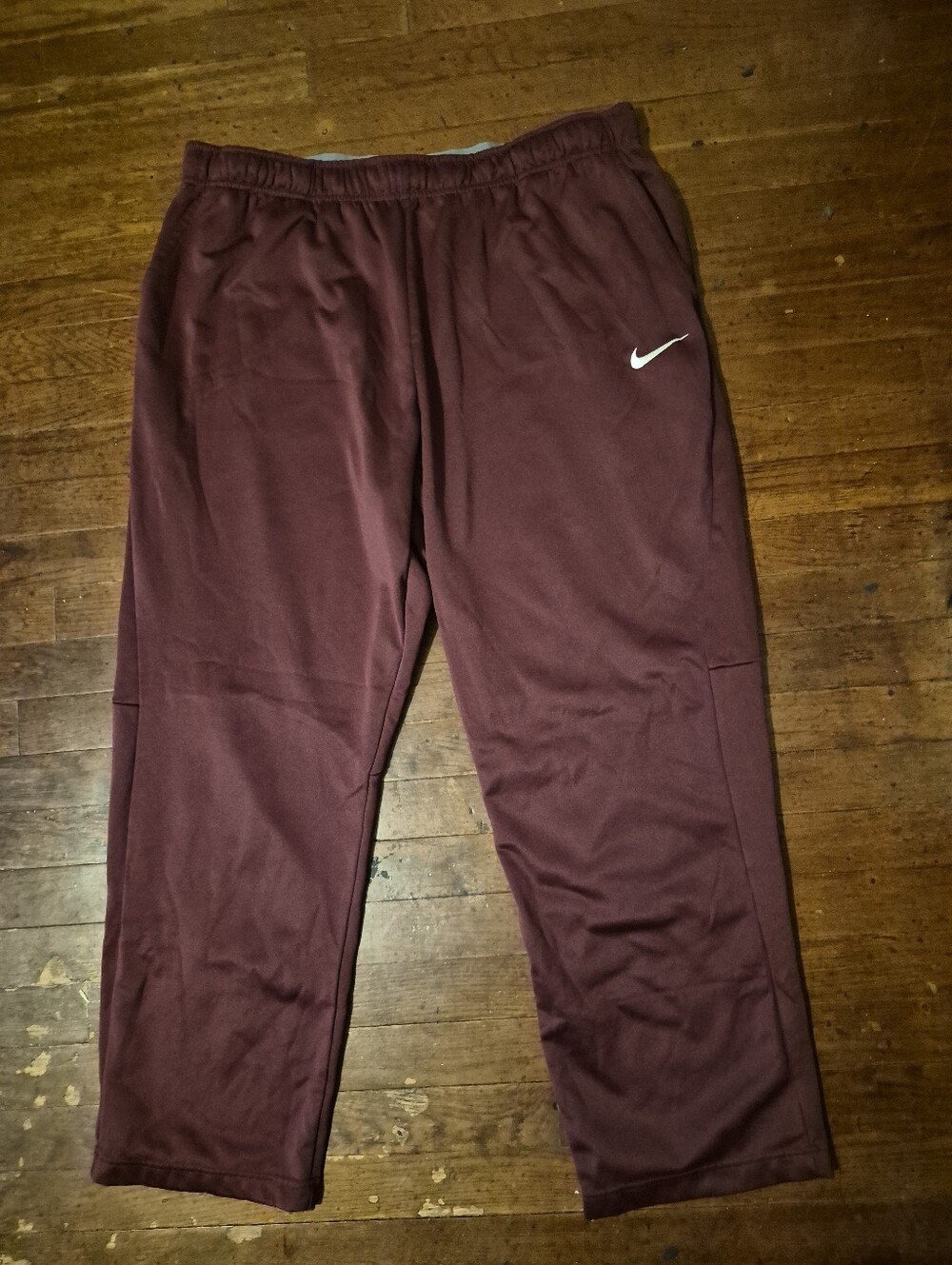 Nike Mens Sz 4XL Maroon Jogger Sweatpants with White Swoosh